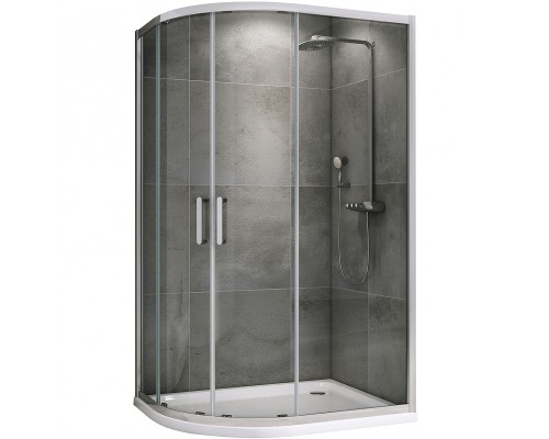 Душевой уголок Abber Schwarzer Diamant 110x80 профиль Хром стекло прозрачное