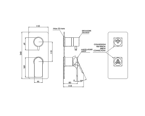 Смеситель для душа Remer Infinity I93KBNPO Никель матовый брашированный