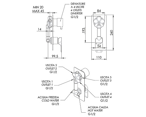Смеситель для душа Remer Infinity I94 Хром