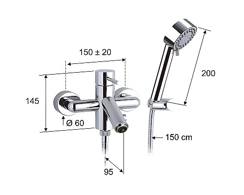 Смеситель для ванны Remer Minimal NR022 Хром
