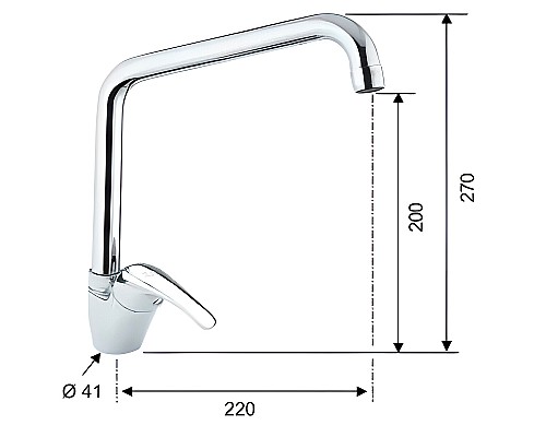 Смеситель для кухни Remer Серия 35 F422U Хром
