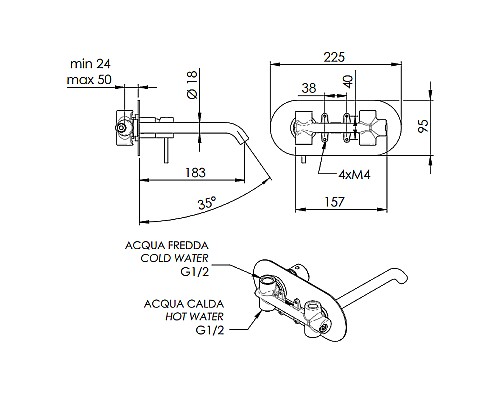 Смеситель для раковины Remer X-Style X15L Хром