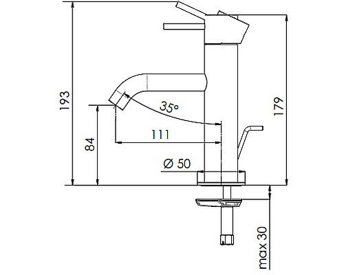 Смеситель для раковины Remer X-Style X10NO Черный матовый