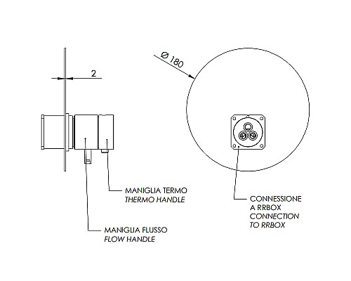 Смеситель для душа Remer Minimal Thermo NT30KBNO с термостатом Черный матовый