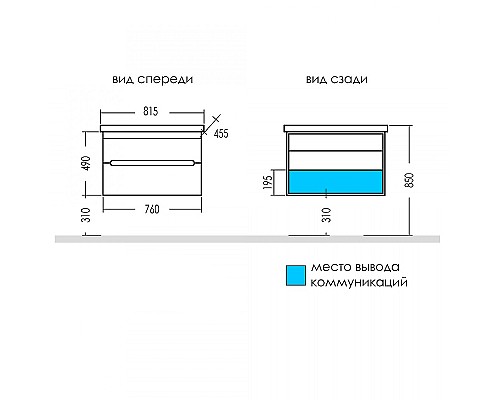 Тумба под раковину СанТа Лондон 80 224037 подвесная Белая