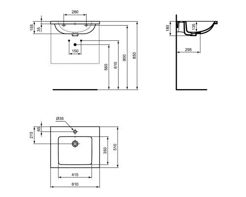 Раковина Ideal Standard I.Life B 61 T460501 Евробелая