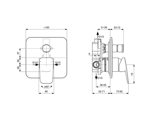 Смеситель для душа Ideal Standard Ceraplan BD259AA Хром