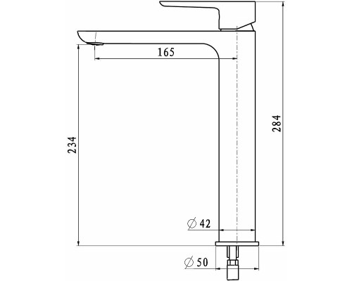 Смеситель для раковины Black&White Universe UK8302B 8302BUK Черный матовый