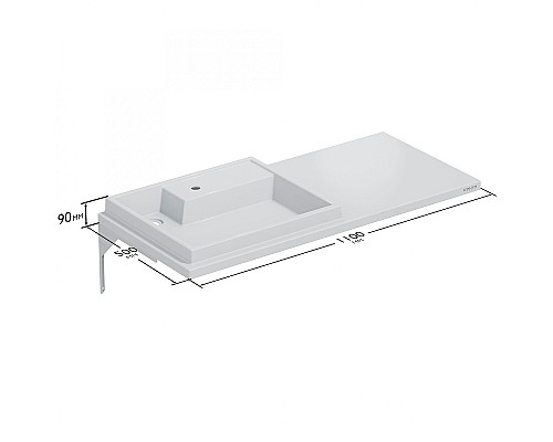 Раковина СанТа Юпитер 110 L 900131 на стиральную машину Белая