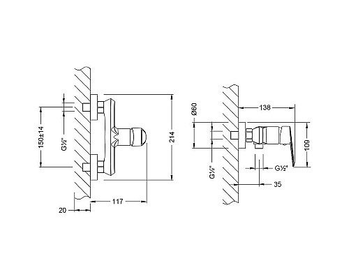 Смеситель для душа Lemark Point LM0303C Хром