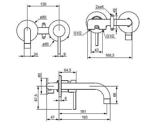 Смеситель для раковины Damixa Scandinavian Pure 360260000 Хром