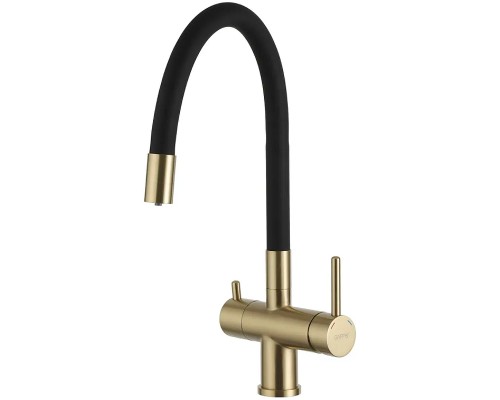 Смеситель для кухни Gappo G4398-33 Золотой сатин Черный