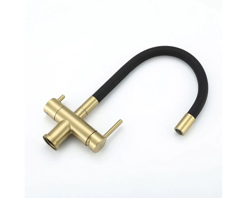 Смеситель для кухни Gappo G4398-33 Золотой сатин Черный