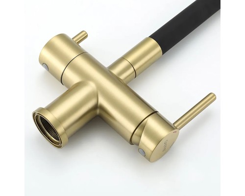 Смеситель для кухни Gappo G4398-33 Золотой сатин Черный