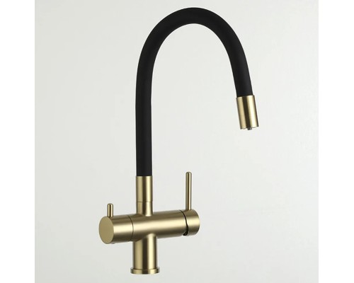 Смеситель для кухни Gappo G4398-33 Золотой сатин Черный