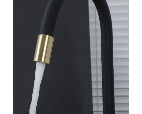 Смеситель для кухни Gappo G4398-33 Золотой сатин Черный