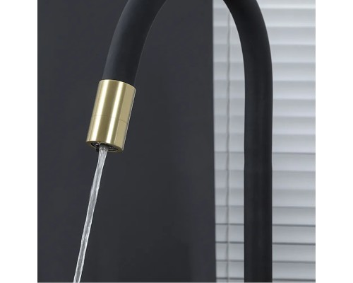 Смеситель для кухни Gappo G4398-33 Золотой сатин Черный