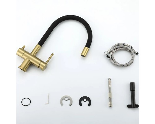 Смеситель для кухни Gappo G4398-33 Золотой сатин Черный