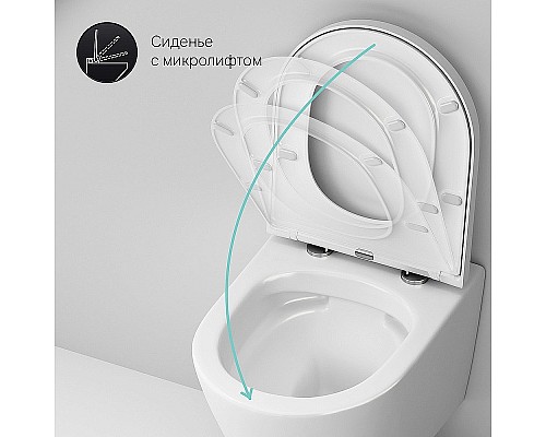 Унитаз AM.PM Sense FlashClean C741701SC подвесной с сиденьем Микролифт