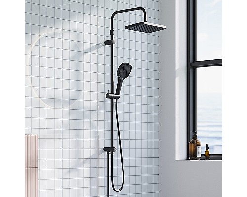 Душевая система Damixa Merkur 940000300 Черная матовая