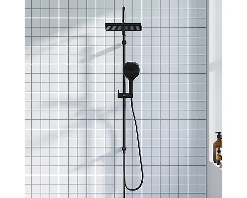 Душевая система Damixa Merkur 940000300 Черная матовая