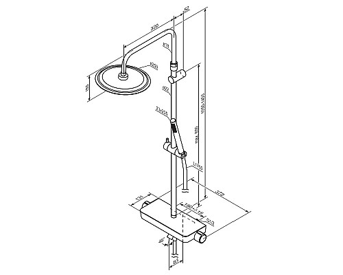 Душевая система Damixa Scandinavian Pure 936760300 с термостатом Черная матовая