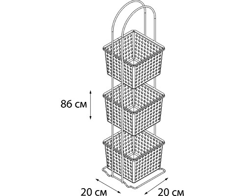 Этажерка Grampus GR-810-3 Белая