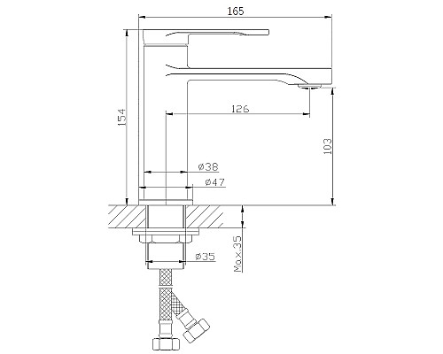 Смеситель для раковины Orange Vesper M10-021b Черный матовый