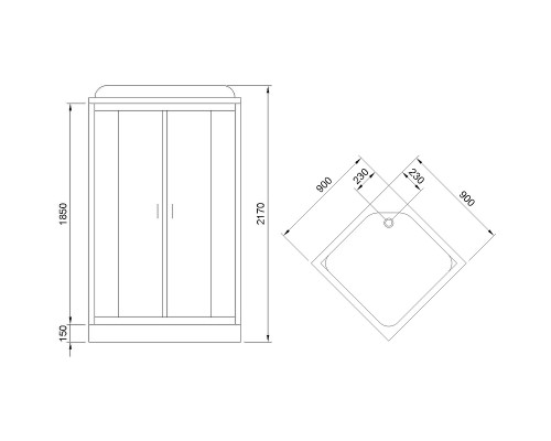 Душевая кабина Royal Bath HP 90x90 с гидромассажем