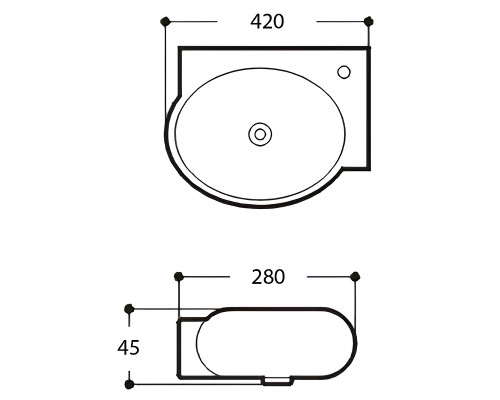 Раковина Aquatek 42 R AQ5304-00 Белая
