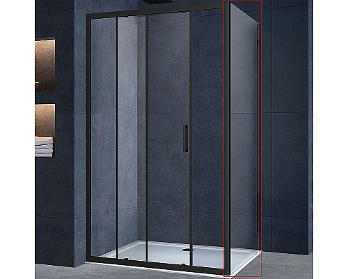 Душевая стенка Vincea Alpha 90 VSG-3AL900CLB профиль Черный стекло прозрачное