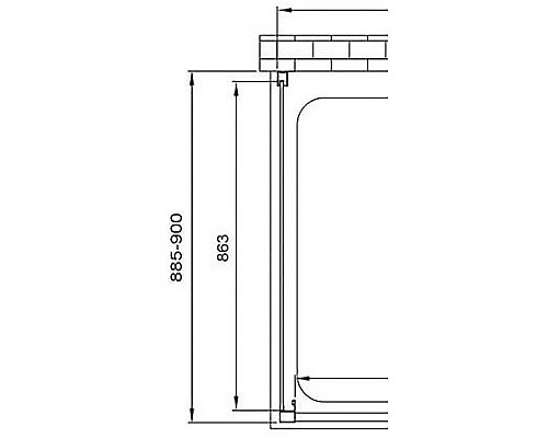 Душевая стенка Vincea Alpha 90 VSG-3AL900CLB профиль Черный стекло прозрачное