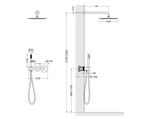 Душевая система Timo Saona SX-2359/00SM с термостатом Хром