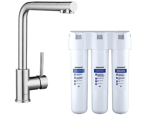 Смеситель для кухни Swedbe Selene Plus K8540K с фильтром Нержавеющая сталь