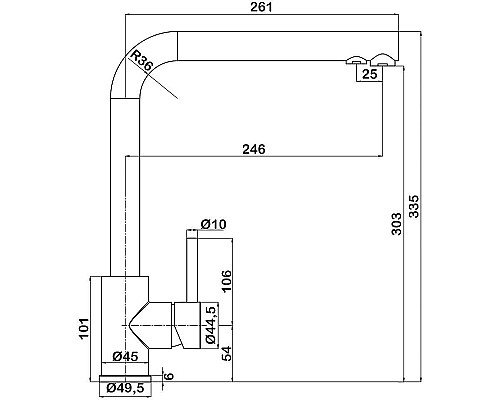 Смеситель для кухни Swedbe Selene Plus K8540K с фильтром Нержавеющая сталь