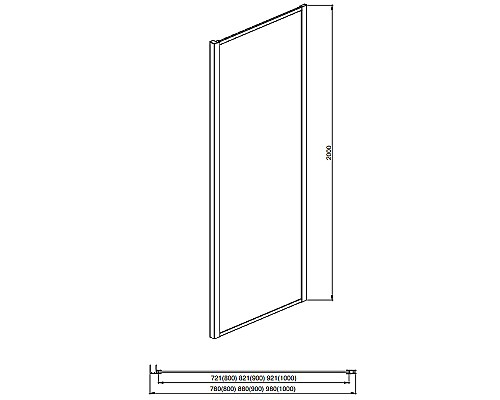 Душевая стенка Aquatek 80 AQ ARI WA 08020BL профиль Черный стекло прозрачное