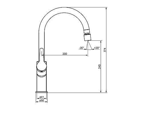 Смеситель для кухни Damixa Eclipse 310722300 Черный матовый