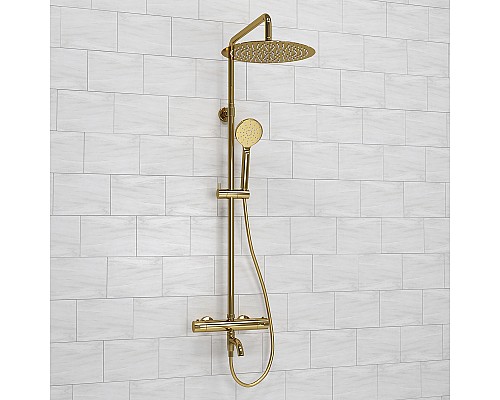 Душевая система WasserKRAFT A188.263.207.PG Thermo с термостатом Золото глянцевое