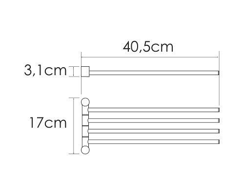 Полотенцедержатель WasserKRAFT K-1034W поворотный Белый
