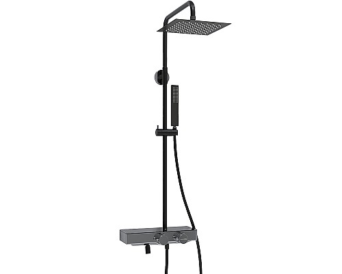 Душевая система WasserKRAFT A114.255.218.CB Thermo с термостатом Черная матовая