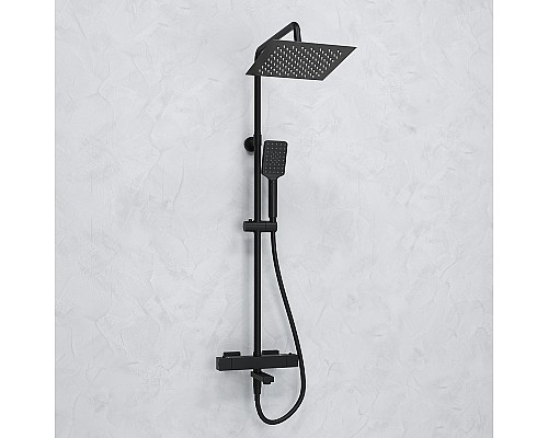 Душевая система WasserKRAFT A299.255.130.BM Thermo с термостатом Черная матовая