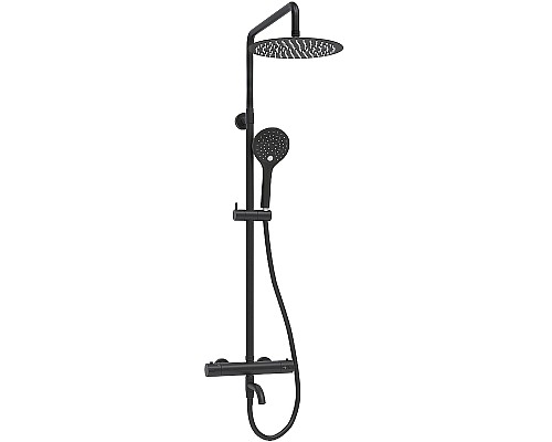 Душевая система WasserKRAFT A288.258.078.BM Thermo с термостатом Черная матовая