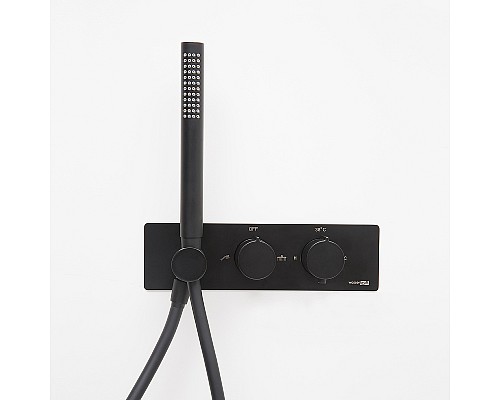 Душевая система WasserKRAFT A16160 Thermo с термостатом Черная матовая