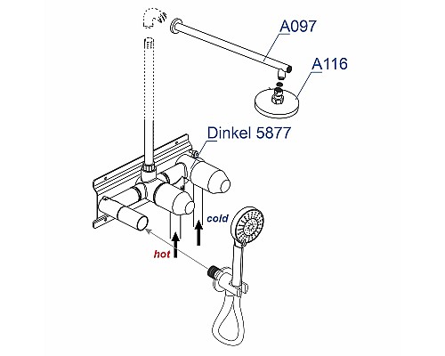 Душевая система WasserKRAFT A16116 Хром