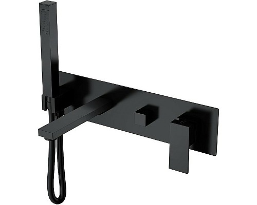 Смеситель для ванны Boheme Qubic 474-2-B Черный матовый