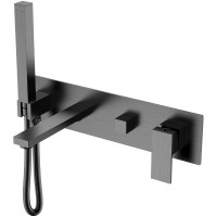 Смеситель для ванны Boheme Qubic 474-2-GM Оружейная сталь матовая