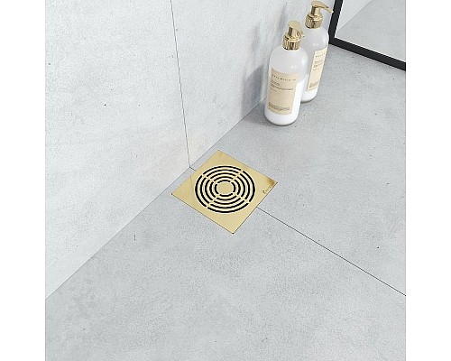 Душевой трап Boheme Smart Design 984-15-G с решеткой Золото