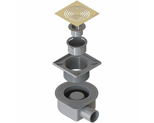 Душевой трап Boheme Smart Design 984-15-G с решеткой Золото