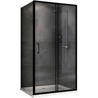 Душевой уголок Abber Schwarzer Diamant 110х100 профиль Черный стекло прозрачное