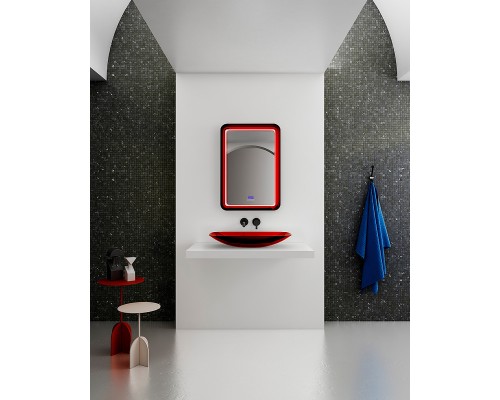 Зеркало Abber Kristall 55 AT6701Rubin с подсветкой с многофункциональной панелью